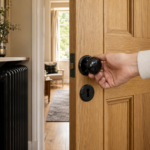 Plastic Rim Mortise Knob Set Shed Gate Door Lock Black/White 50MM with Fixings - Image 2