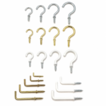 Heavy Duty Small-Large Steel Cup/Dresser Hooks Various Sizes Zinc/Brassed/White