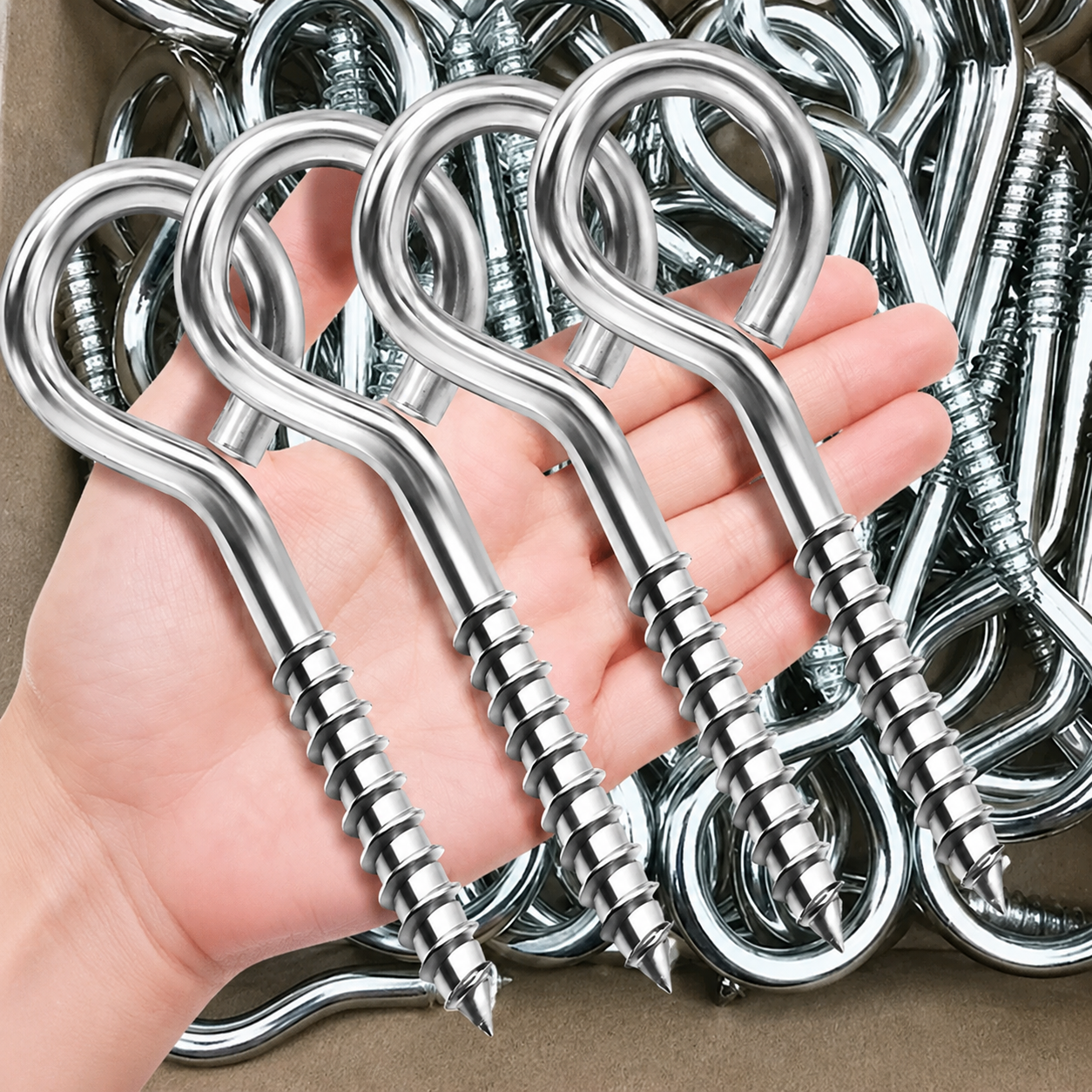 ChatGPT Image Jul 19, 2026, 03_14_38 PM 304 Stainless Steel Eye Bolts Screw Eye Hooks Heavy Duty Wood Metal 2-10PCS UK - Image 1