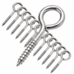 HEAVY DUTY SCREW EYE HOOKS STAINLESS STEEL GRADE 304 MARINE GARDEN 20MM -150MM