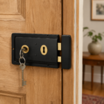 Rim Sash Lock Fluted Traditional Shed Gate Victorian Door Black with Fixings