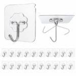 10 Hooks Self Adhesive Strong Sticky Heavy Duty Wall Seamless Waterproof Hook uk