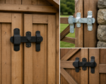 Kick Over Stable Gate Latch Heavy Duty Door Catch Black & Galvanised - Image 2