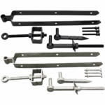 Field Gate Adjustable Hinge Set 12" 18" 24" Hook to Drive Bolt Galvanised Black
