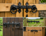 Heavy Duty Ornamental Twisted Ring Gate Latch 8" 10" Black Antique Galvanised - Image 2