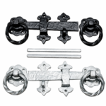 Heavy Duty Ornamental Twisted Ring Gate Latch 8" 10" Black Antique Galvanised