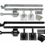 Field Gate Adjustable Hinges Set Heavy Duty with Hooks on Plates 12", 18", 24"