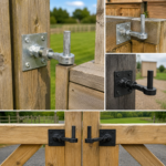 Heavy Duty Hook on Plates Gate Pins 19mm Square Plates 4" x 4" Adjustable Fixed - Image 2