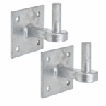 Heavy Duty Hook on Plates Gate Pins 19mm Square Plates 4"x4" Adjustable / Fixed