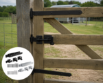 Door Hinges Set Heavy Duty 18" 24" Double Strap Adjustable with Hooks on Plates - Image 2