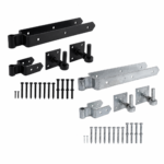 Door Hinges Set Heavy Duty 18" 24" Double Strap Adjustable with Hooks on Plates