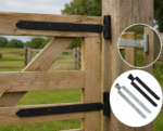 Field Gate Hinges 19mm Top Band Black Galvanised Eye for 3" Gates - Image 2