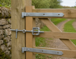 GALVANISED or BLACKED ADJUSTABLE FIELD FARM GATE STRAP HINGE SETS 12"-18" or 24" - Image 2