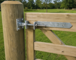 Galvanised 4pc Heavy Duty Adjustable Field Gate Hinge Set With Hook On Plates - Image 2