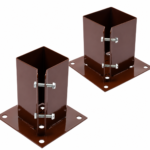 Fence Post Support Bolt Down 3" 4" Garden Holder Like Metpost Bolt Grip Brown