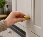 Gold Knurled Cabinet Knob Small Cylinder Brass Kitchen Cupboard Door Drawer Pull - Image 2