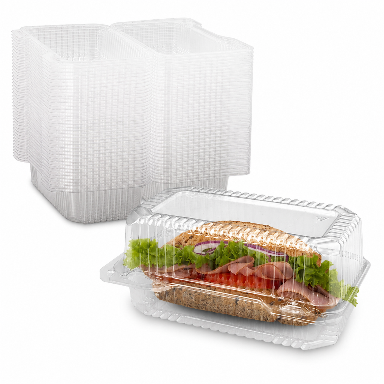 ChatGPT Image Jul 26, 2026, 01_01_03 PM MT Products Clear Plastic Hinged Loaf Containers 8" x 4" x 3.85" - Pack of 20 - Image 1