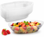 MT Products Clear Plastic Disposable Banana Split Bowls/Boats 8 oz - Pack of 30