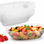 MT Products Clear Plastic Disposable Banana Split Bowls/Boats 8 oz - Pack of 30