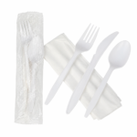 MT Products Plastic Cutlery Set – Individually Wrapped Silverware - Pack of 50