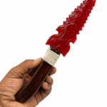 Handmade Red Obsidian Glass Knife Dagger 10” Wooden Handle Collectores Gift