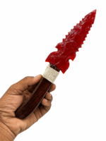 Handmade Red Obsidian Glass Knife Dagger 10” Wooden Handle Collectores Gift