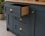 Solid Brass Cabinet Cup Handle & Knobs Gold Kitchen Cupboard Door Drawer Pulls - Image 2