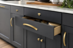 Brushed Brass Cabinet Handle & Knob Gold Curved Round Cupboard Drawer - Image 2