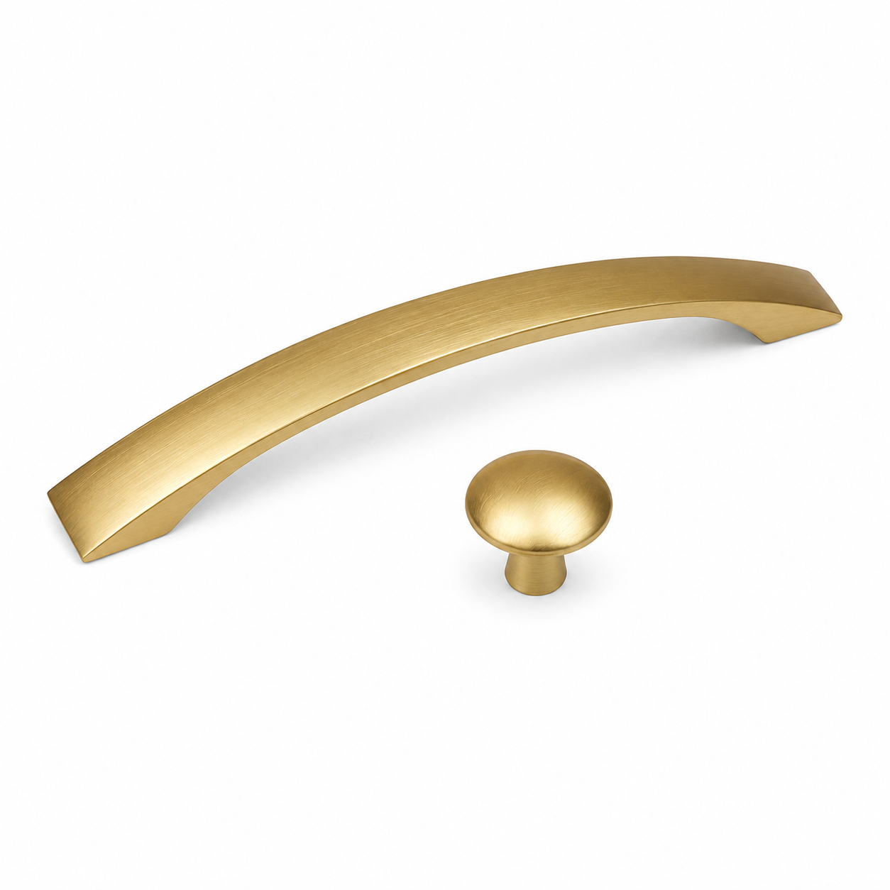 ChatGPT Image Jul 26, 2026, 10_57_20 PM Brushed Brass Cabinet Handle & Knob Gold Curved Round Cupboard Drawer - Image 1
