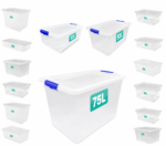 Clear Plastic Storage Box Boxes With Lids UK BRITISH MADE Home Office Stackable