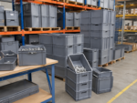 NEW Stacking Heavy Duty Commercial Type Plastic Euro Storage Box Boxes 25 Sizes - Image 2