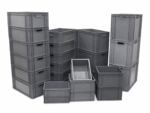 NEW Stacking Heavy Duty Commercial Type Plastic Euro Storage Box Boxes 25 Sizes