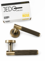 Jedo Collection Antique Brass Venice Lever Handle on rose | JV852AB
