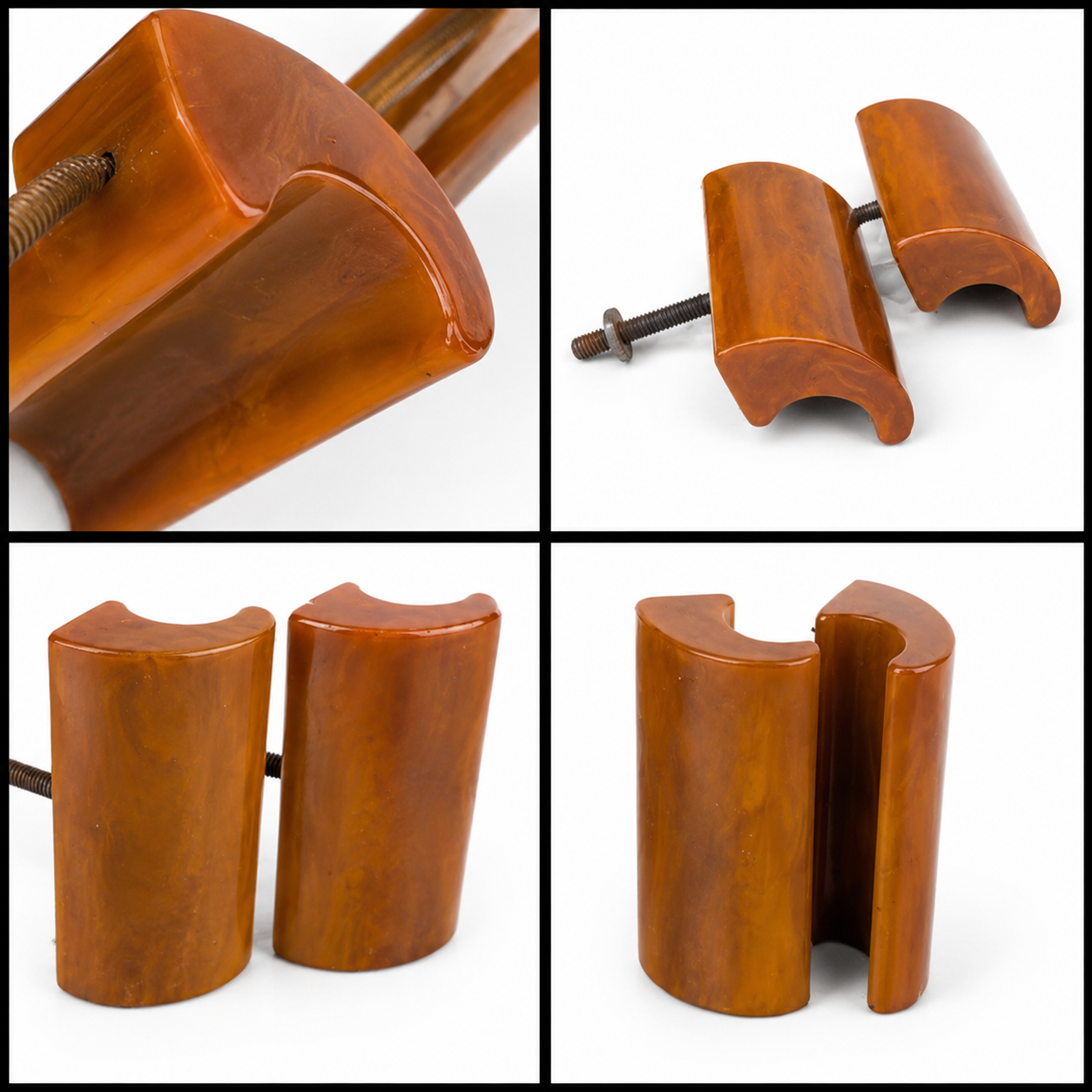 ChatGPT Image Jul 27, 2026, 02_35_38 PM Vintage Butterscotch Marble Bakelite 2 x Art Deco Phenolic Handles Reclaimed - Image 1