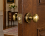 Pair of Oval Knob Solid Brass Door Turn Handles Rustic Heavy French Antique Styl - Image 2