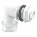 BENT OVERFLOW TANK CONNECTOR WHITE 22MM