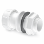 STRAIGHT OVERFLOW TANK CONNECTOR WHITE 22MM