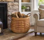 American Traditions Handmade Basket Leather Handles Village Collection USA - Image 2