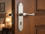 Jedo Collection Lever On Plate Door Handles Satin Chrome Pair - Frelan Hardware - Image 2