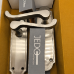 Jedo Collection Lever On Plate Door Handles Satin Chrome Pair - Frelan Hardware