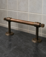 Large sturdy vintage brass door handle 29cm Long - Image 2