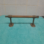 Large sturdy vintage brass door handle 29cm Long