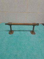 Large sturdy vintage brass door handle 29cm Long