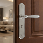 Vintage Collection Coach House Door Lever Handles French design Polished Chrome - Image 2