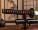 Black Tsuka (26+20+15) CM Handle Sets Alloy Fittings for Katana Wakizashi Tanto - Image 2