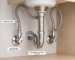 Flexi Hose 15x1/2x30cm Flexible Tap Connector & ISO Valve - Image 2