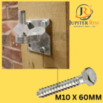 Coach Screws M10 x 60mm Zinc Plated Hexagon Head Wood Screw Lag Bolts - 4 Pack - Image 4