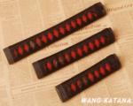 Black Tsuka (26+20+15) CM Handle Sets Alloy Fittings for Katana Wakizashi Tanto