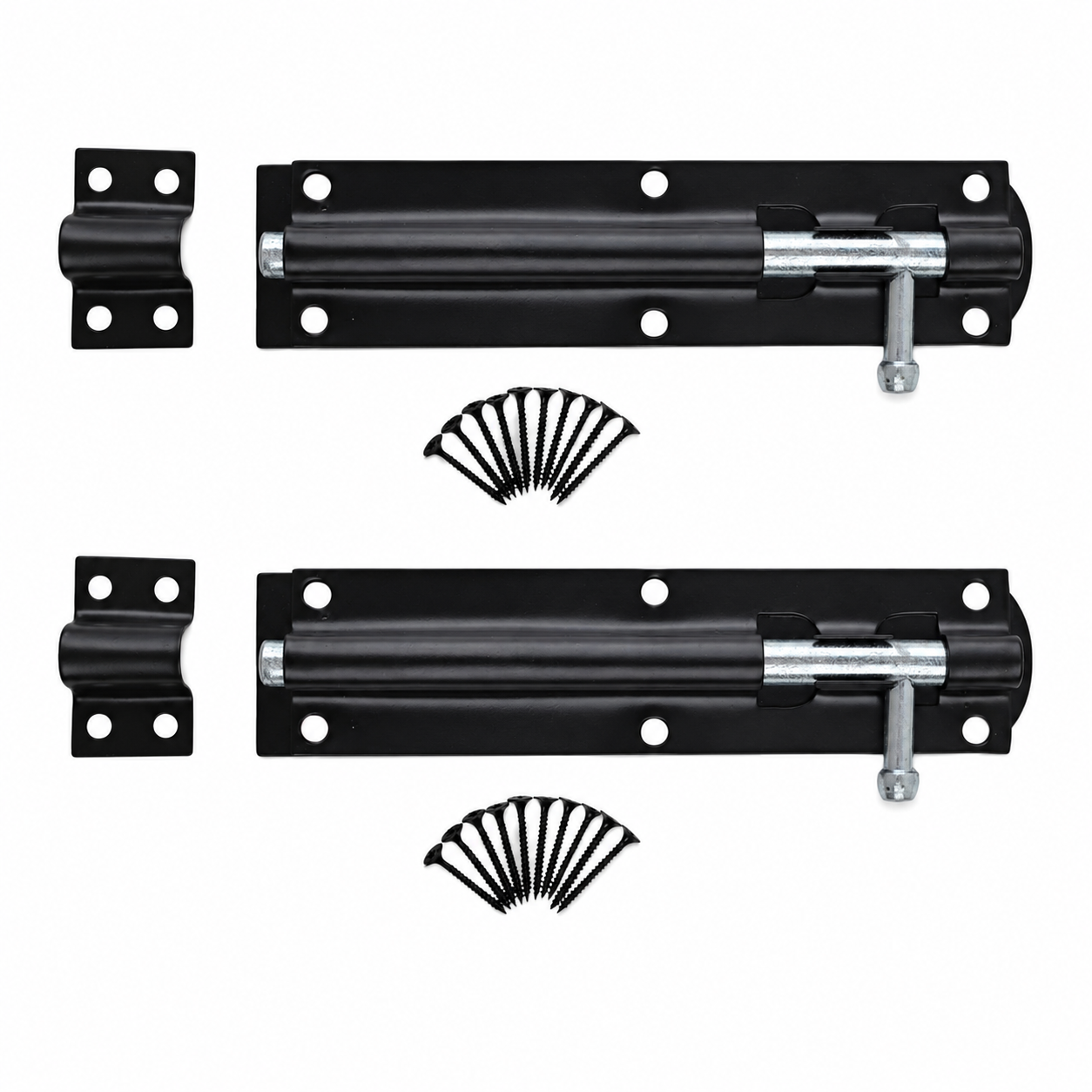 a04a07da-c457-4908-be0d-63d84959c6a5 Heavy Duty Straight Tower Bolt Garden Shed Gate Barrel Bolt Black Bzp 3" - 12" - Image 1