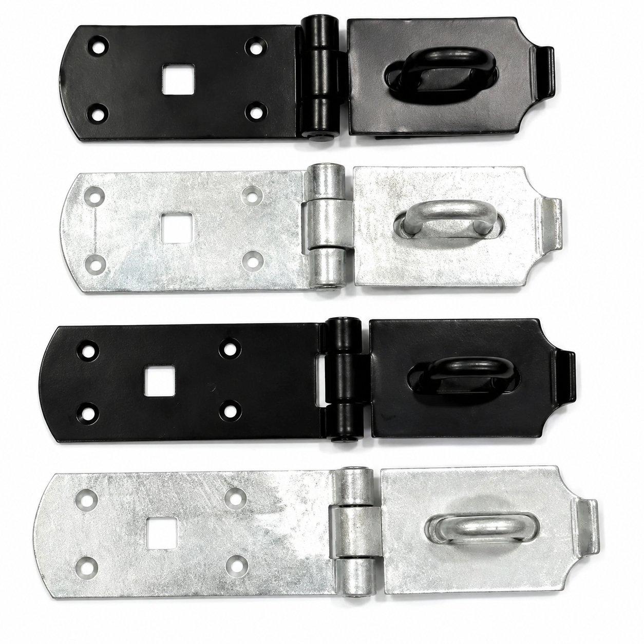 aa782534-1012-4437-b6f1-69c0a73fc2b7 Heavy Duty Hasp & Staple Door Gate Latch Catch 8" & 10" in Black I Galvanised - Image 1